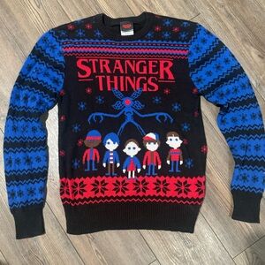 Stranger Things Ugly Christmas Sweater Medium Hawkins Holiday Knit Pullover